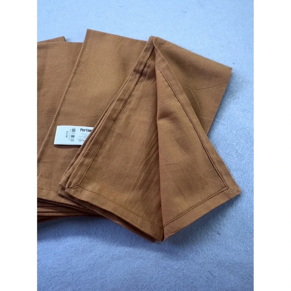 6 Pier 1 Imports FALL LEAVES Cloth Cotton Napkins THANKSGIVING Table Decor 20x20